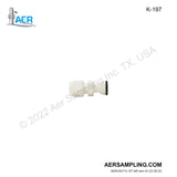 Aer Sampling product image K-197 S13/5 ball to 1/4 inch tube, PTFE ball joint adapter kit viewed from left