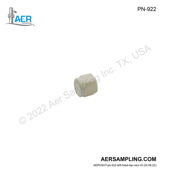 Aer Sampling product image PN-922 1/4 inch PTFE Nut viewed from left head top